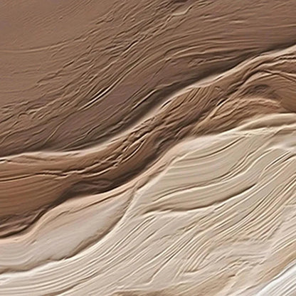 DESERT FLOW: Textured Abstract Landscape Painting in Brown and Beige | rolled canvas, ready for custom framing