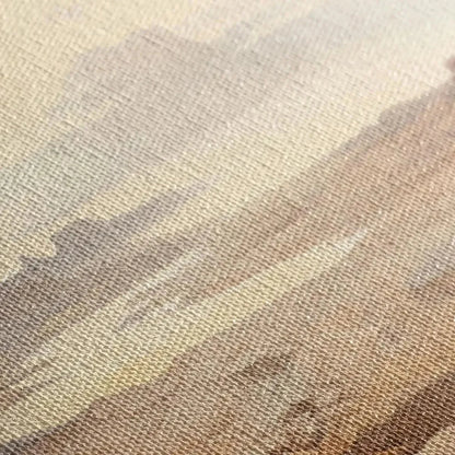 DESERT MIST PANORAMIC: Desert Landscape Painting, Panoramic Wall Art, Minimalist Decor | rectangular format, hand-painted canvas edge