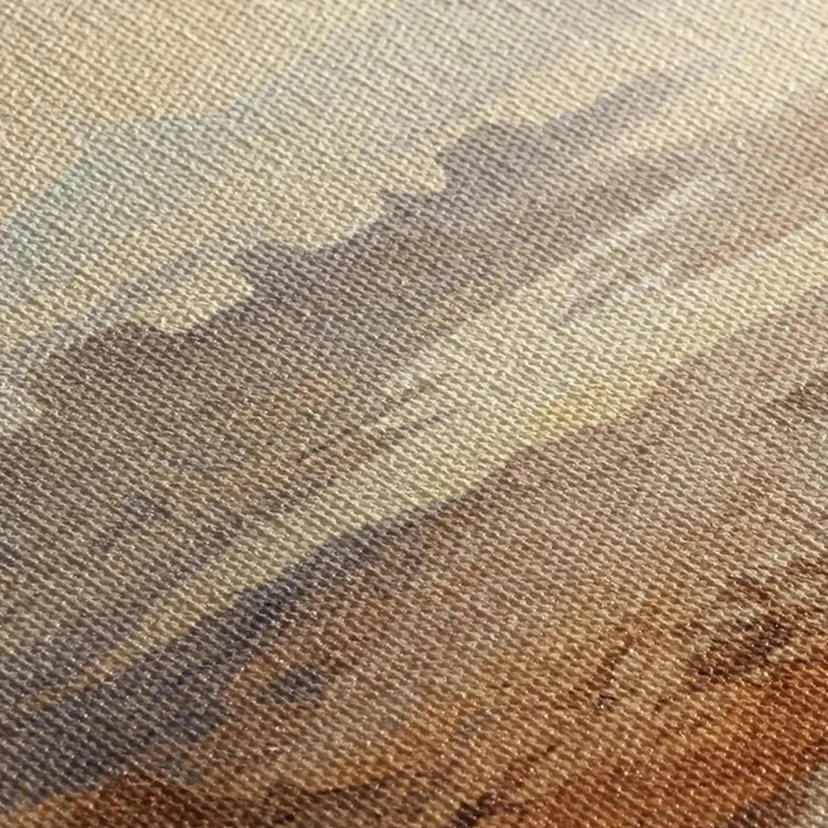 DESERT MIST PANORAMIC: Desert Landscape Painting, Panoramic Wall Art, Minimalist Decor | black frame version on white wall