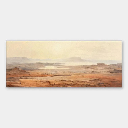 DESERT MIST PANORAMIC: Desert Landscape Painting, Panoramic Wall Art, Minimalist Decor | hanging in DESERT MIST PANORAMIC: Desert Landscape Painting, Panoramic Wall Art, Minimalist Decor featuring ...