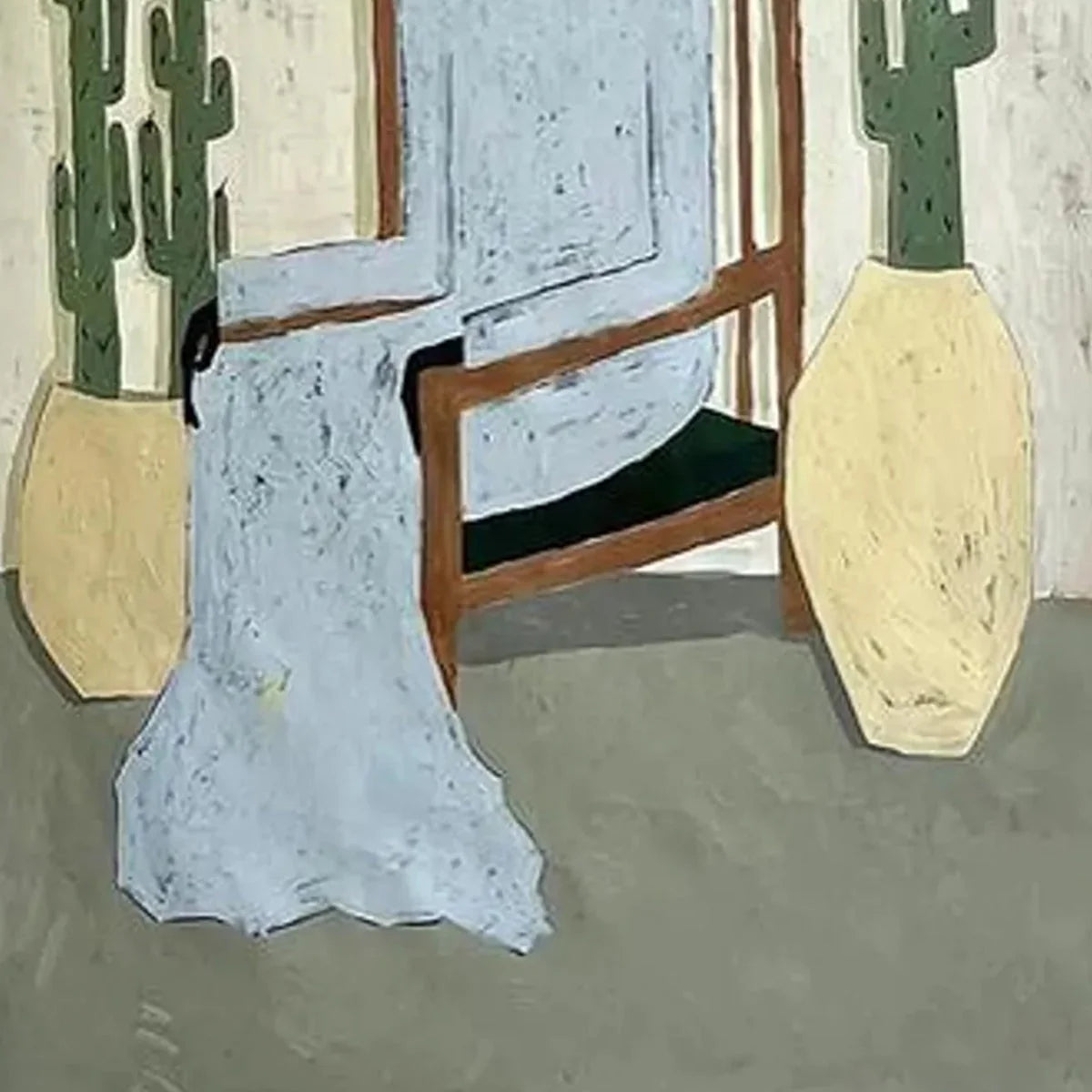 DESERT POISE: Minimalist Figurative Portrait Oil Painting | rolled canvas, ready for custom framing