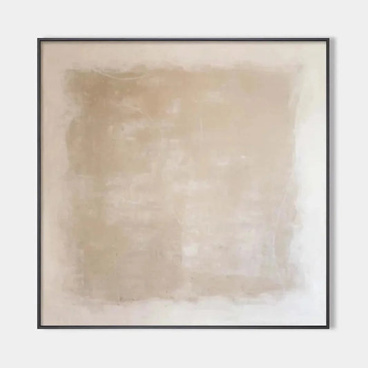 DESERT SANDS: Minimalist Textured Painting in Beige | hanging in DESERT SANDS: Minimalist Textured Painting in Beige featuring layered textured brushwork in refined tones; minimalist composition wi...