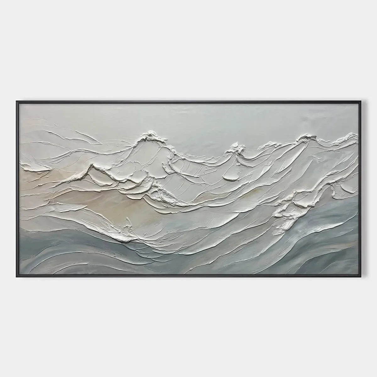 DESERT WINDS: Textured Landscape Impasto Oil Painting on Canvas | hanging in DESERT WINDS: Textured Landscape Impasto Oil Painting on Canvas featuring layered textured brushwork in refined tones; l...