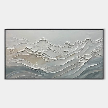 DESERT WINDS: Textured Landscape Impasto Oil Painting on Canvas | hanging in DESERT WINDS: Textured Landscape Impasto Oil Painting on Canvas featuring layered textured brushwork in refined tones; l...