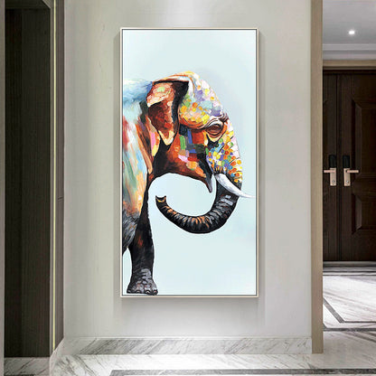 Dierenschilderij Afrika olifant decor Paletmes ingelijst schilderij originele ac #3