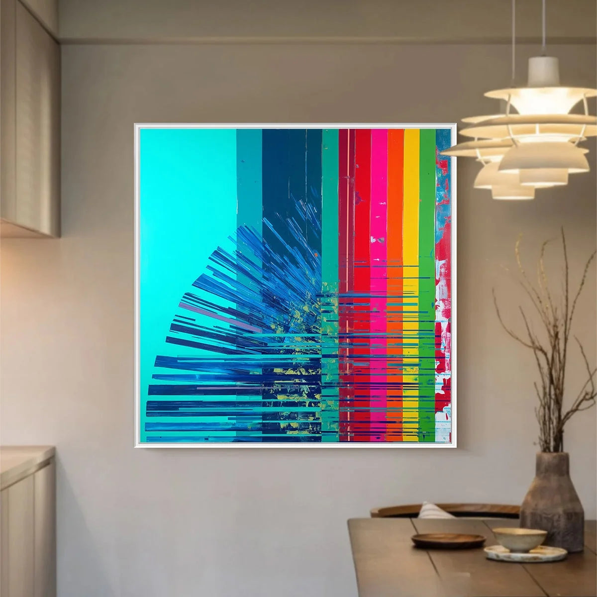 DIGITAL DAWN: Vibrant Abstract Modern Oil Painting | Abstract closeup, raised brushwork detail