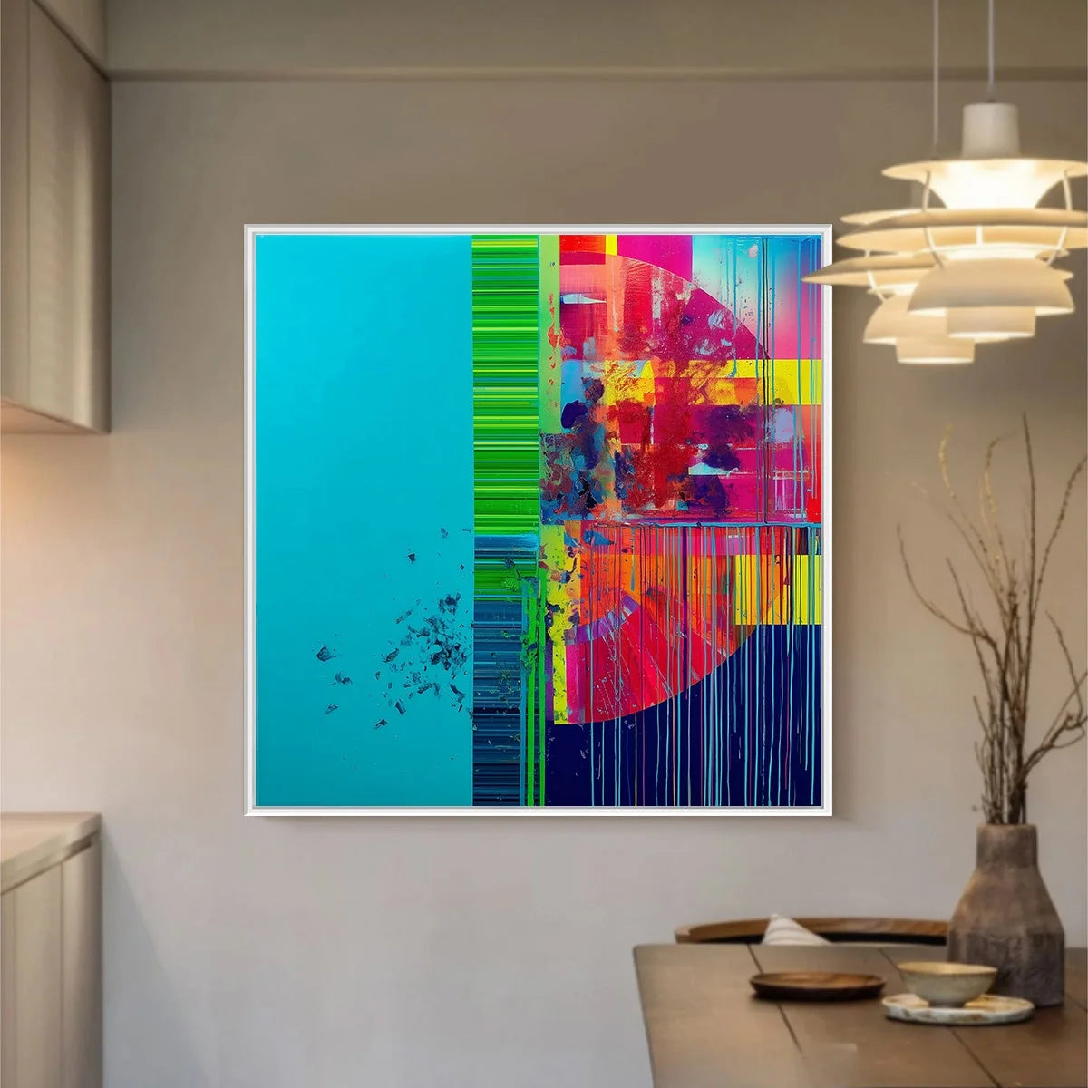 ELECTRIC ECHO: Vibrant Abstract Modern Oil Painting | multi-color palette, original oil on stretched canvas art