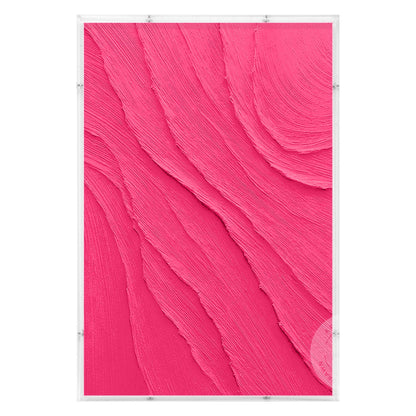 Dopamine Pink 3D Textured Wall Art, Minimalist Acrylic Shadow Box Canvas Paintin #6