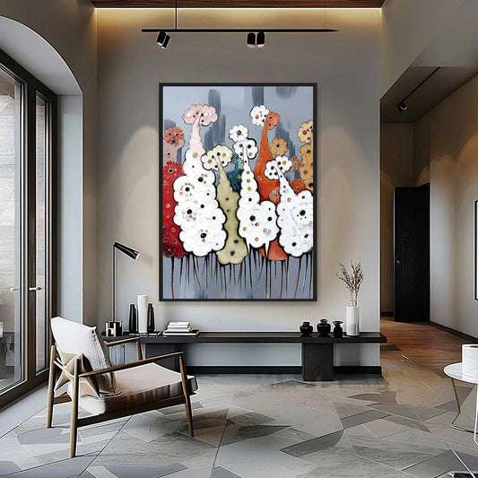 DREAMWOOD GROVE: Whimsical Abstract Forest Textured Impasto Painting