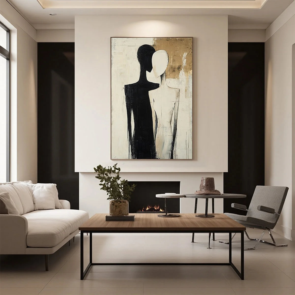 DUALITY: Abstract Figurative Textured Oil Painting | Figurative closeup, raised brushwork detail