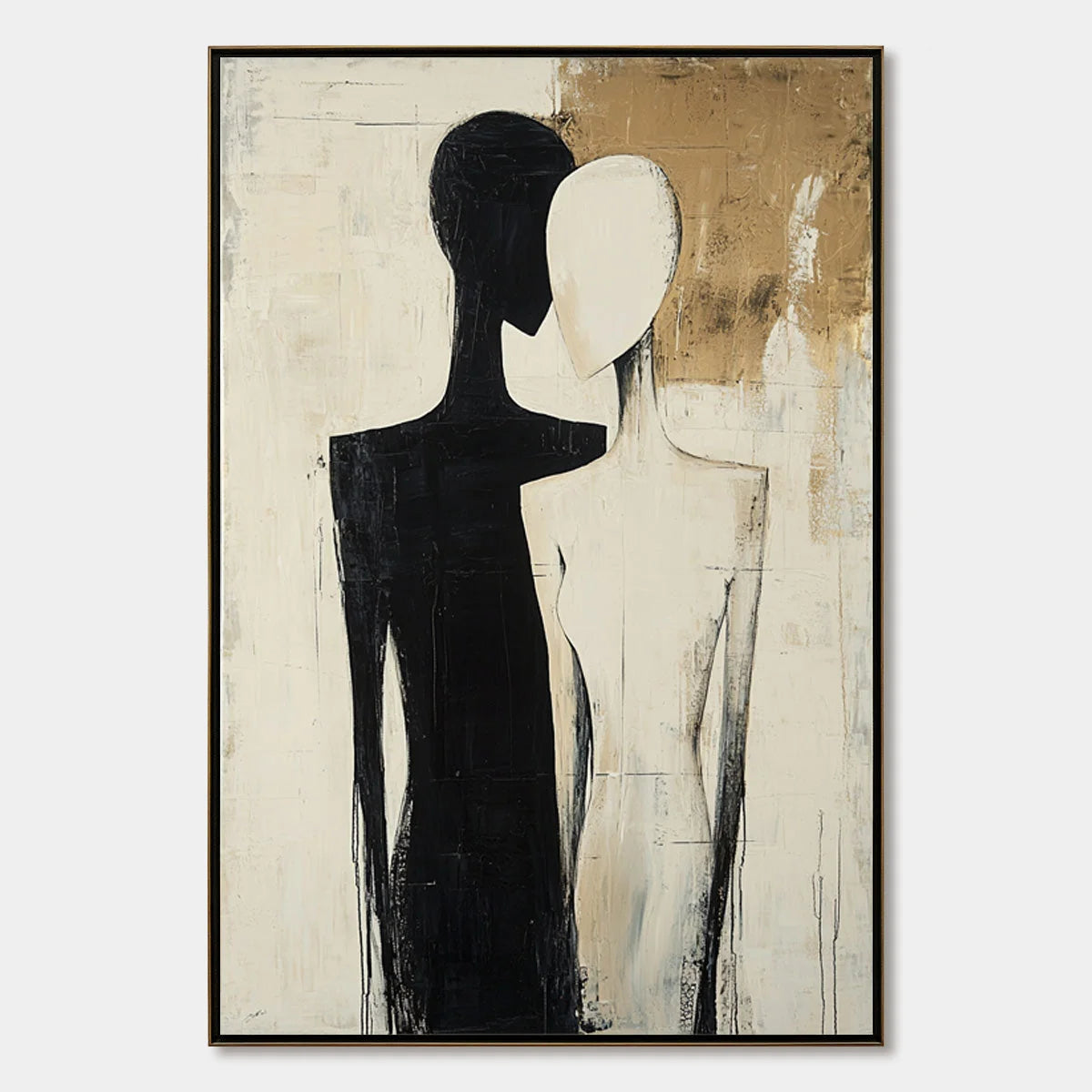 DUALITY: Abstract Figurative Textured Oil Painting | hanging in DUALITY: Abstract Figurative Textured Oil Painting featuring layered textured brushwork in refined tones; figurative composition with...