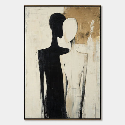 DUALITY: Abstract Figurative Textured Oil Painting | hanging in DUALITY: Abstract Figurative Textured Oil Painting featuring layered textured brushwork in refined tones; figurative composition with...