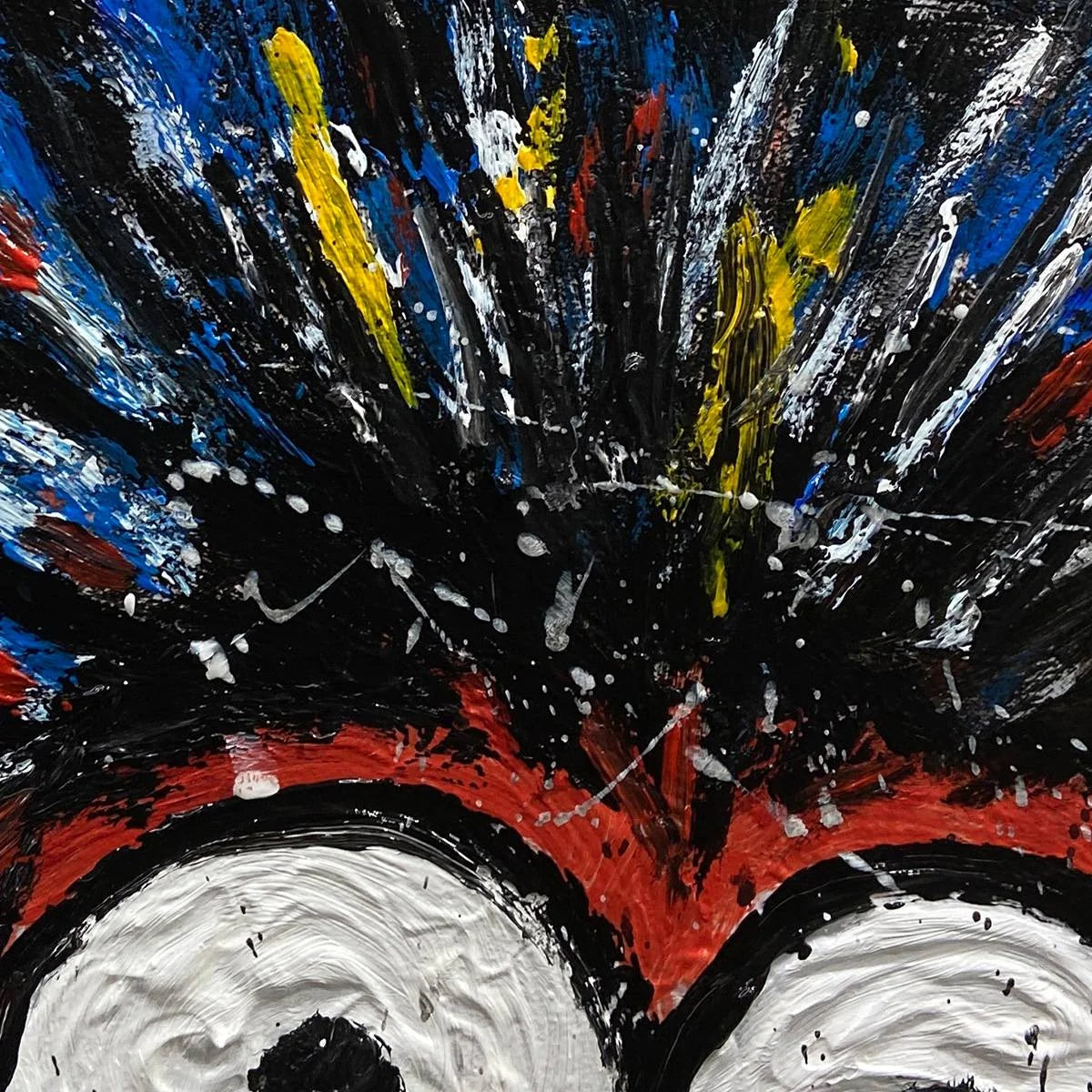 DUALITY: Vibrant Abstract Portrait Oil Painting of Two Figures | rectangular format, hand-painted canvas edge