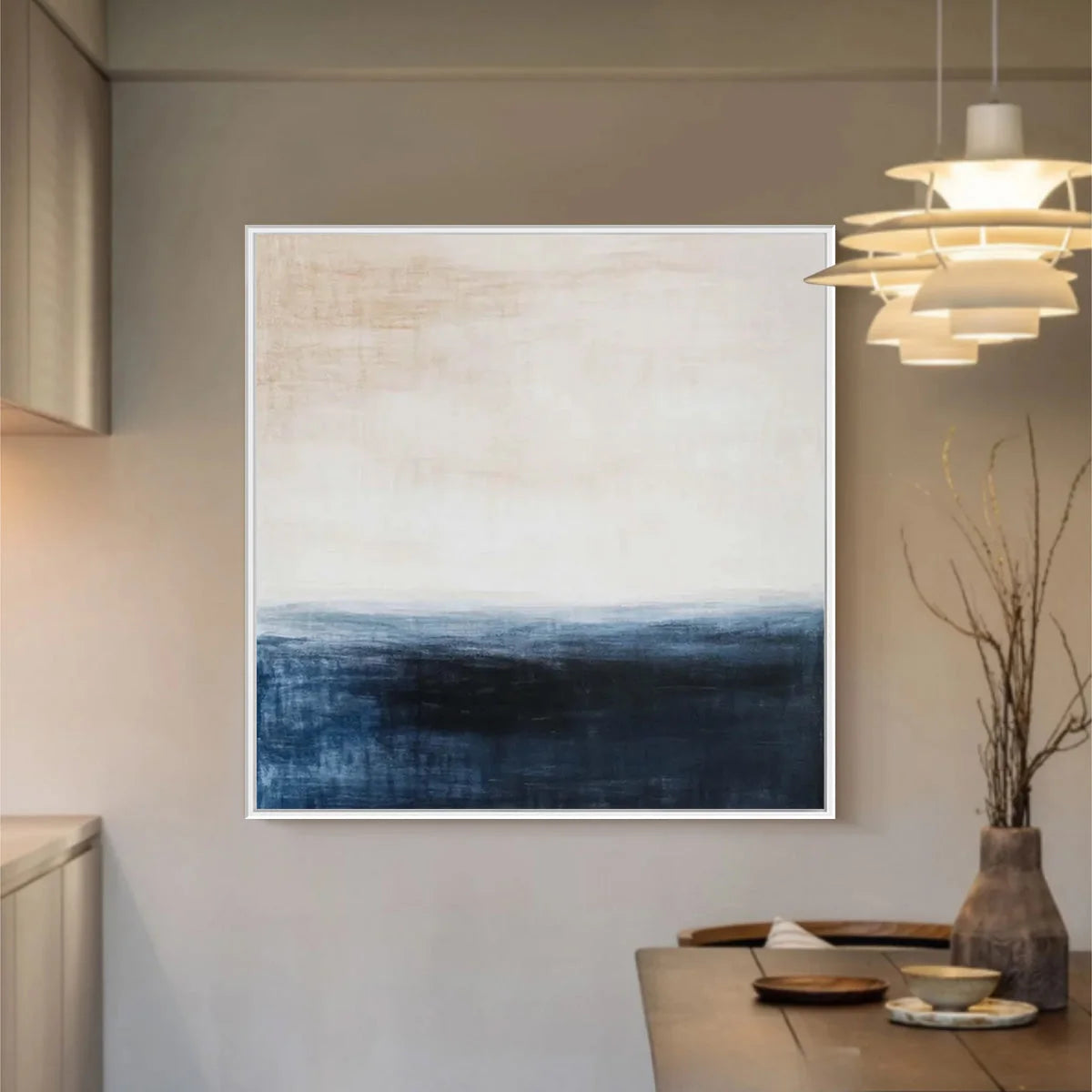DUSK AT SEA: Textured Abstract Ocean Oil Painting | Abstract closeup, raised brushwork detail