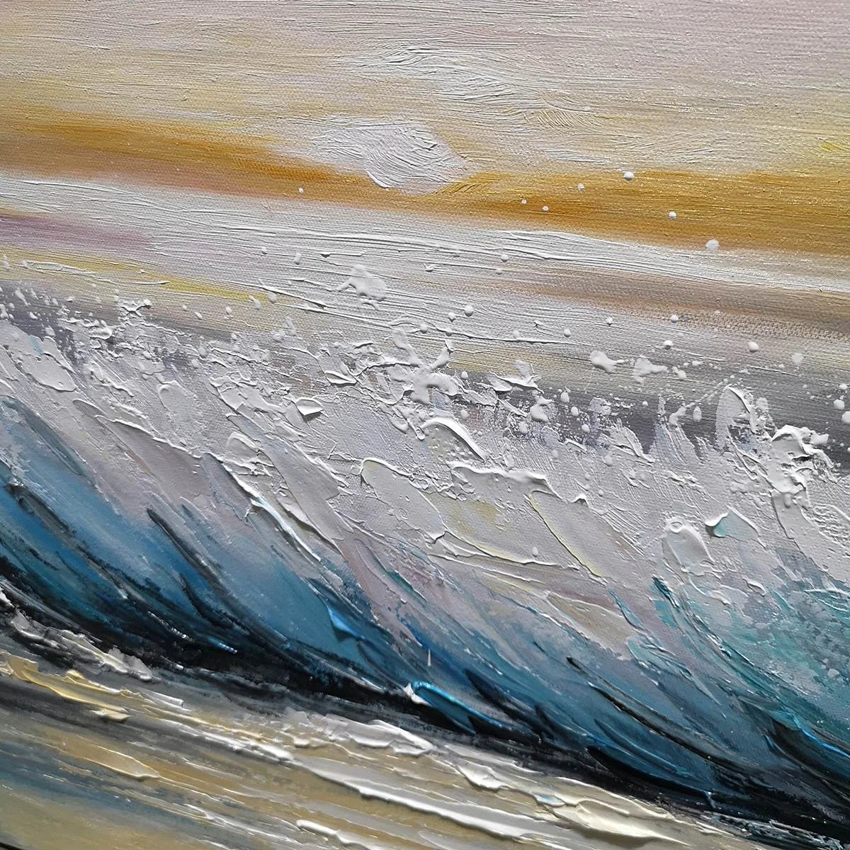 DUSK TIDE: Ocean Waves Seascape Oil Painting | rolled canvas, ready for custom framing