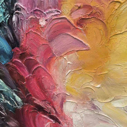 DUSK WHISPERS: Textured Abstract Impasto Oil Painting | rectangular format, hand-painted canvas edge