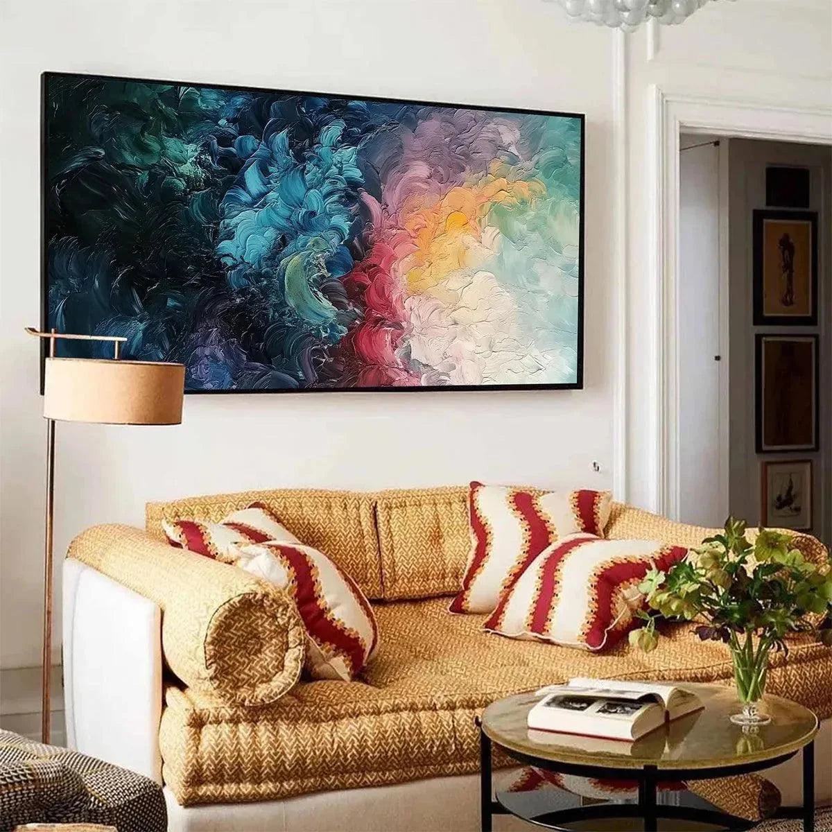 DUSK WHISPERS: Textured Abstract Impasto Oil Painting | rolled canvas, ready for custom framing