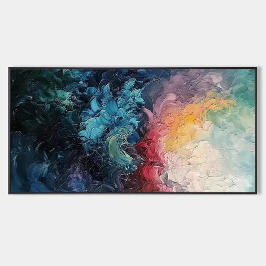 DUSK WHISPERS: Textured Abstract Impasto Oil Painting | hanging in DUSK WHISPERS: Textured Abstract Impasto Oil Painting featuring layered textured brushwork in refined tones; abstract composition ...