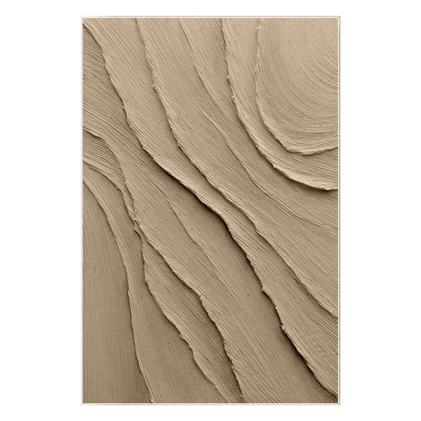 Earth Tone 3D Textured Art: Minimalist Abstract Painting on Canvas #8