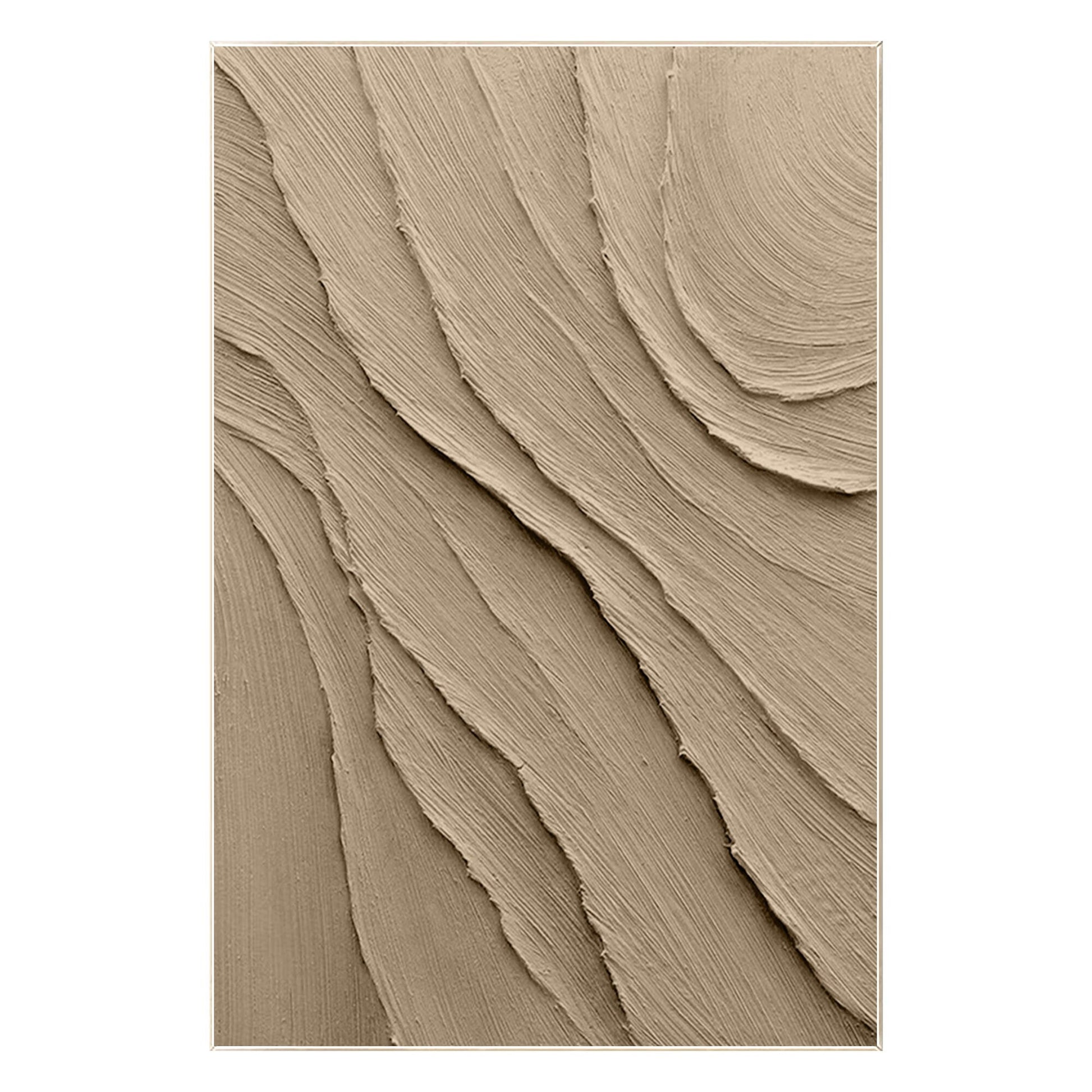 Earth Tone 3D Textured Art: Minimalist Abstract Painting on Canvas #8