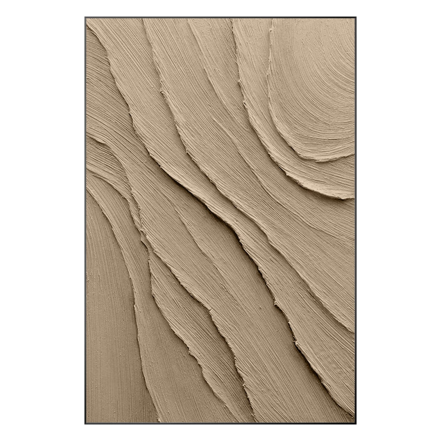 Earth Tone 3D Textured Art: Minimalist Abstract Painting on Canvas #9