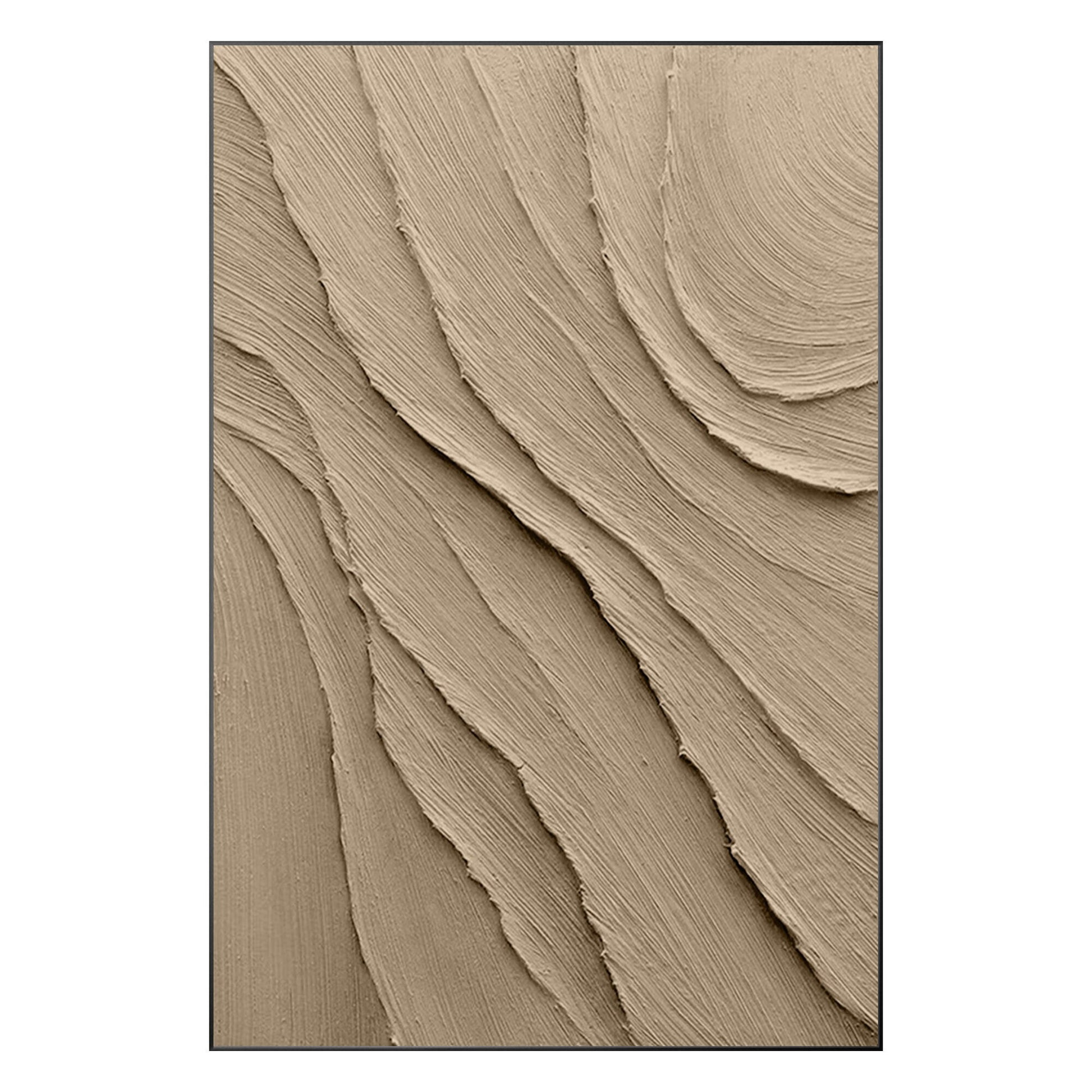 Earth Tone 3D Textured Art: Minimalist Abstract Painting on Canvas #9
