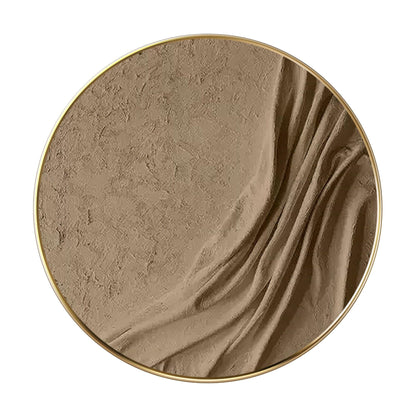Earth Tone 3D-textuur kunst aan de muur, rond ingelijst abstract canvas schilder #11