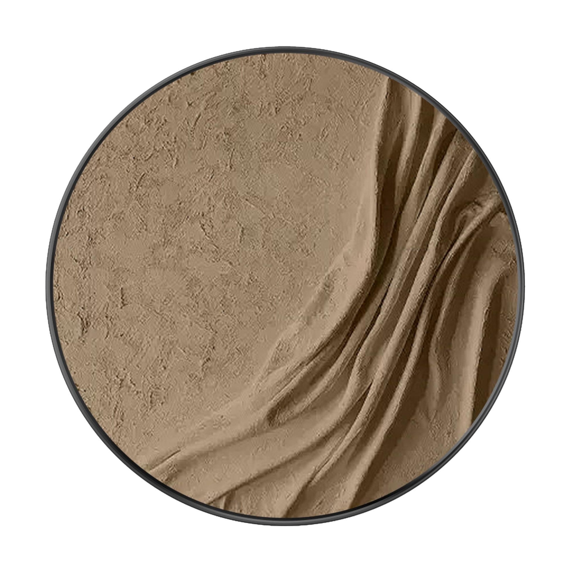 Earth Tone 3D-textuur kunst aan de muur, rond ingelijst abstract canvas schilder #21