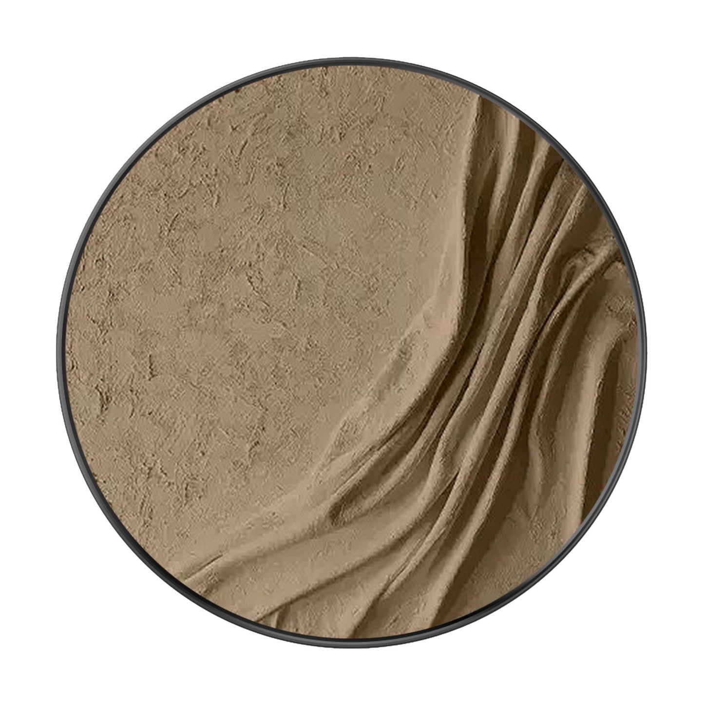 Earth Tone 3D-textuur kunst aan de muur, rond ingelijst abstract canvas schilder #10
