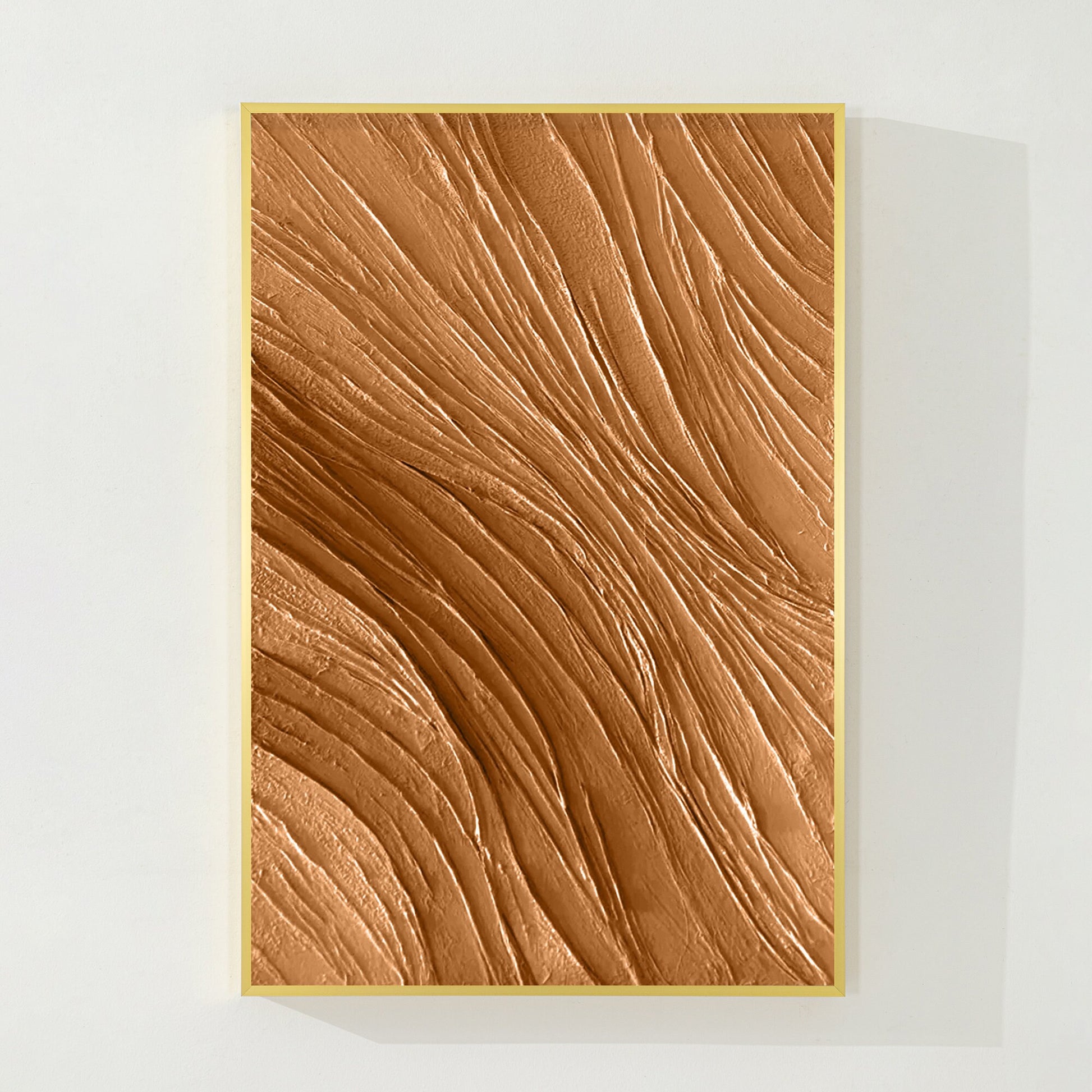 Earth Tone Art Minimalist 3D Heavy Texture Wall Art, Modern Minimalist Brown Wal #7