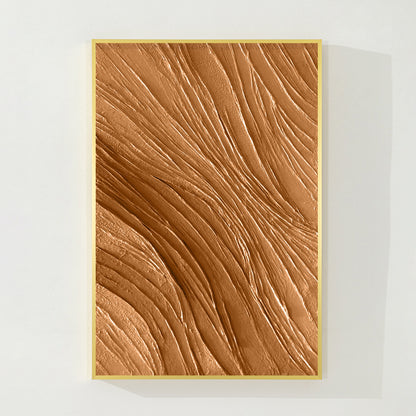 Earth Tone Art Minimalist 3D Heavy Texture Wall Art, Modern Minimalist Brown Wal #7