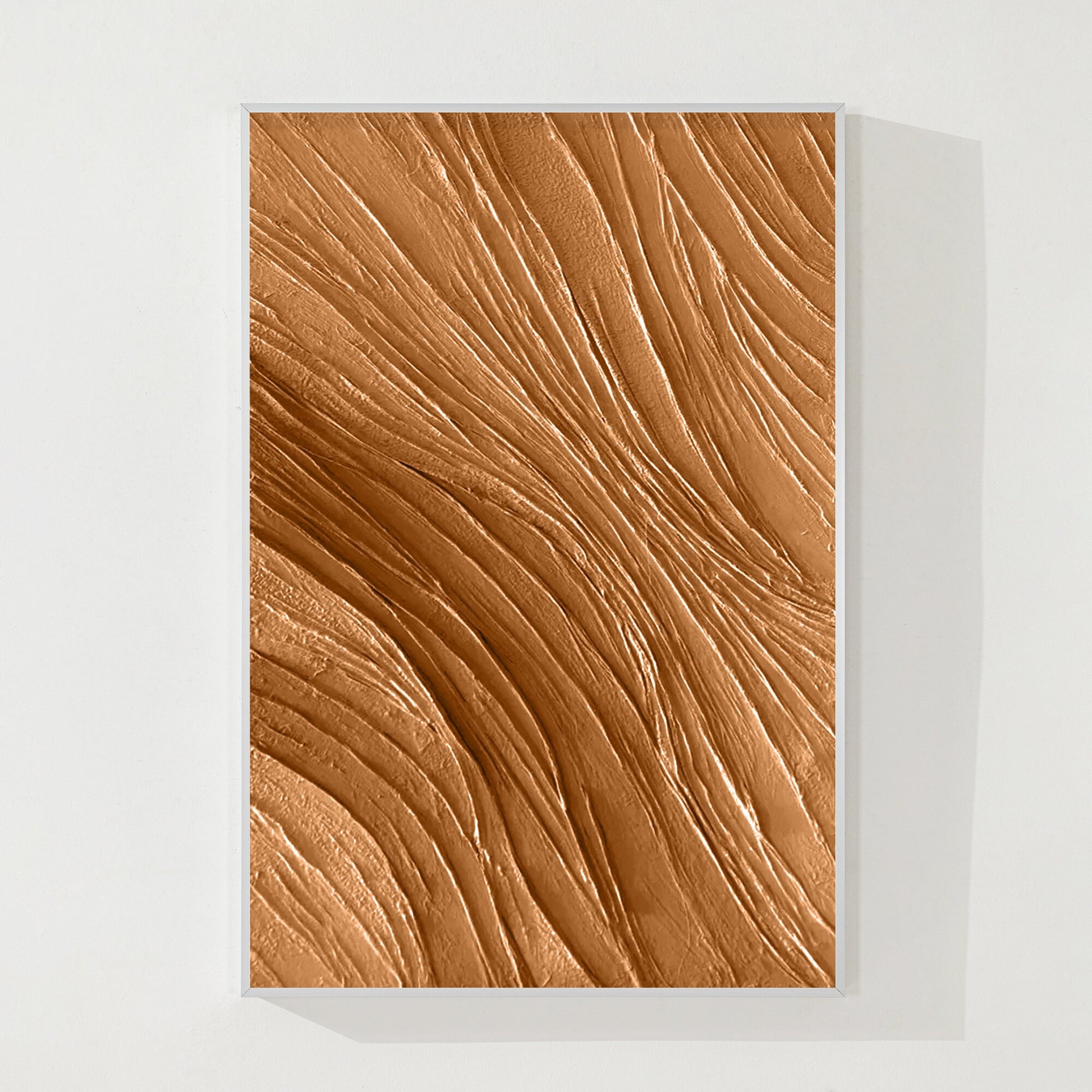 Earth Tone Art Minimalist 3D Heavy Texture Wall Art, Modern Minimalist Brown Wal #8