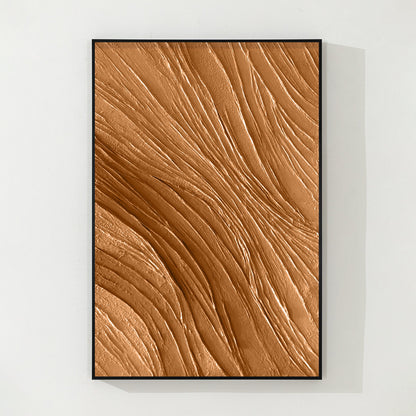 Earth Tone Art Minimalist 3D Heavy Texture Wall Art, Modern Minimalist Brown Wal #9