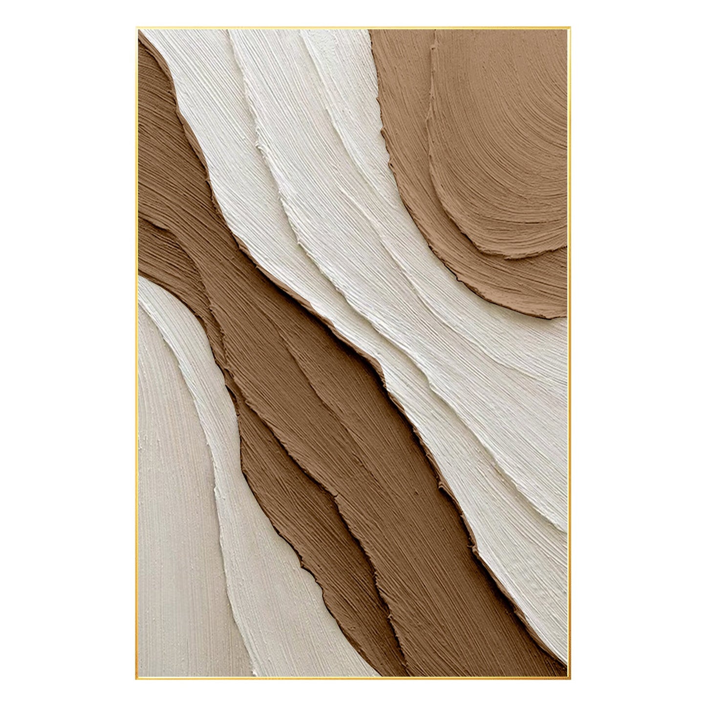 Earth Tone Art Minimalist Painting on Canvas, 3D Textured Minimalist Wall Art, B #6