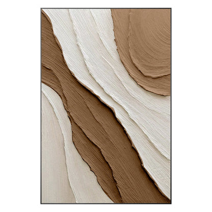 Earth Tone Art Minimalist Painting on Canvas, 3D Textured Minimalist Wall Art, B #8