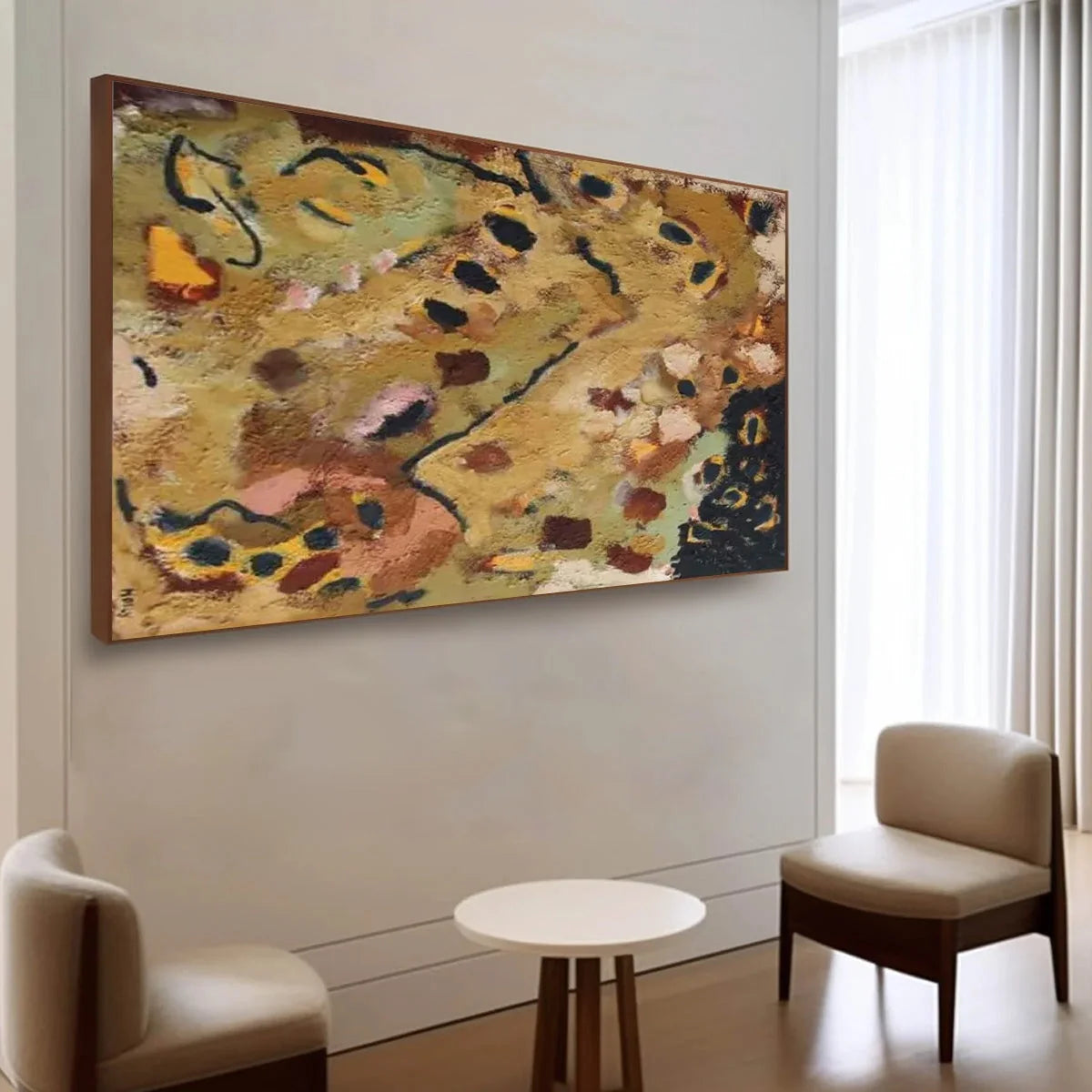 EARTH TONES: Abstract Organic Textured Oil Painting | Abstract mood, soft natural light studio shot