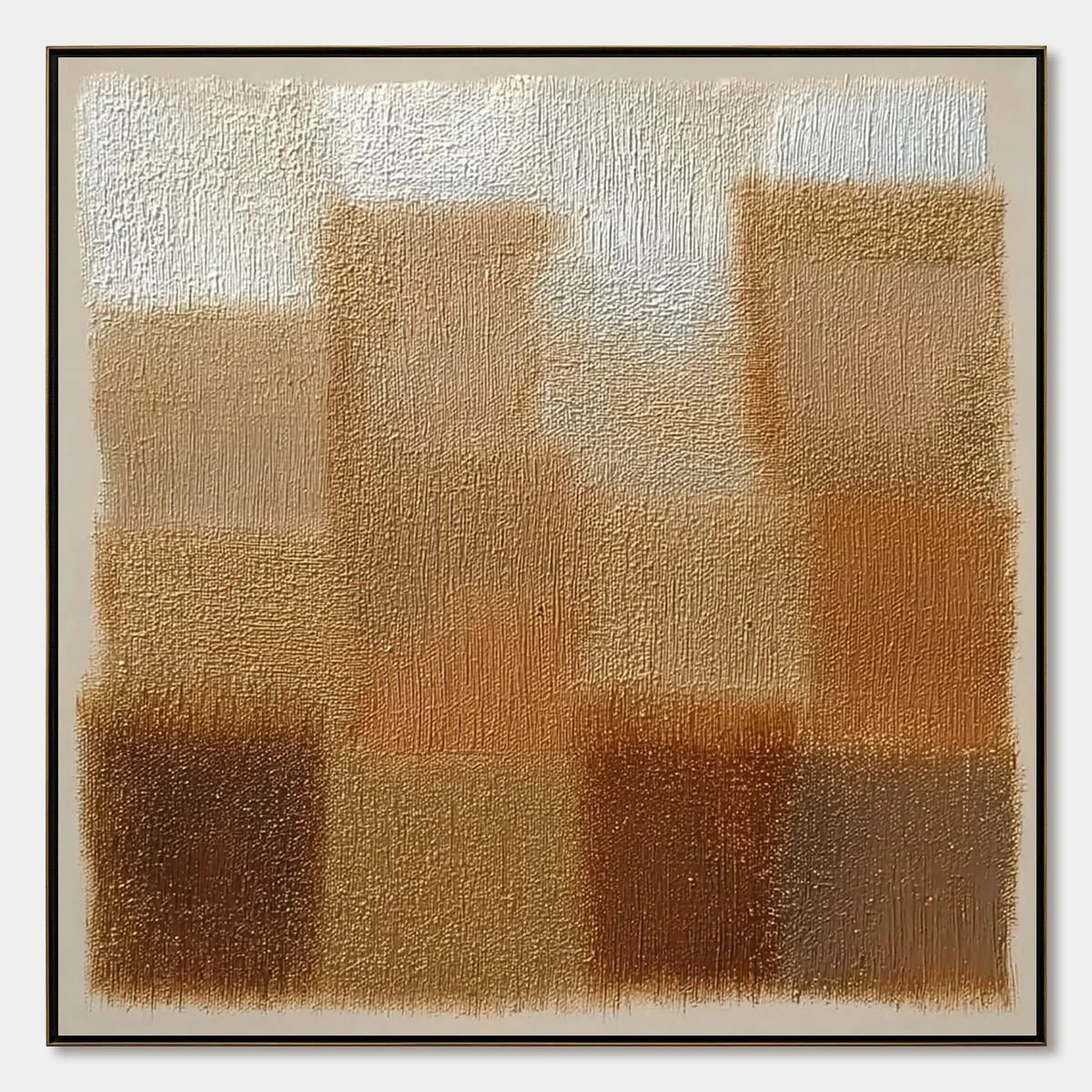 TERRA FIRMA: Textured Minimalist Abstract Painting in Earth Tones | hanging in living room, Minimalist wall art