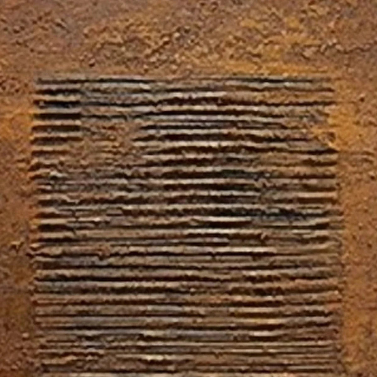 EARTHEN CODEX: Large Textured Brown Wabi Sabi Abstract Art | rectangular format, hand-painted canvas edge