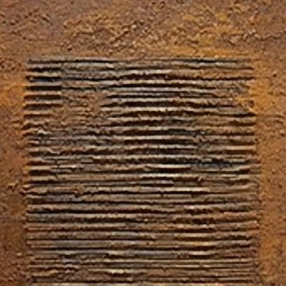 EARTHEN CODEX: Large Textured Brown Wabi Sabi Abstract Art | rectangular format, hand-painted canvas edge