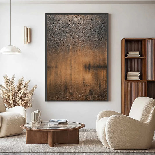 EARTHEN ECHO: Heavily Textured Wabi Sabi Abstract Painting