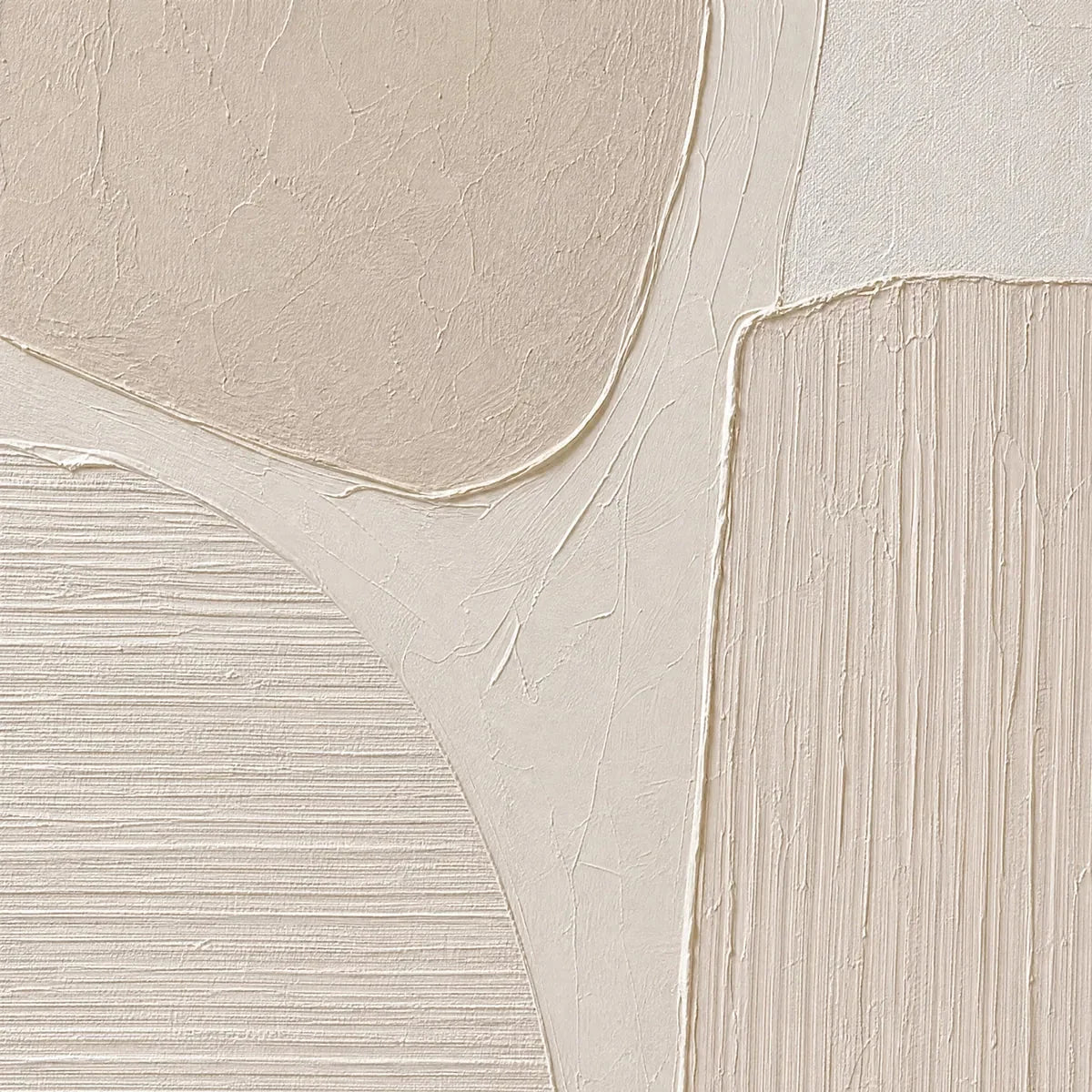 EARTHEN FORMS: Large Textured Wabi-Sabi Abstract Painting | rectangular format, hand-painted canvas edge