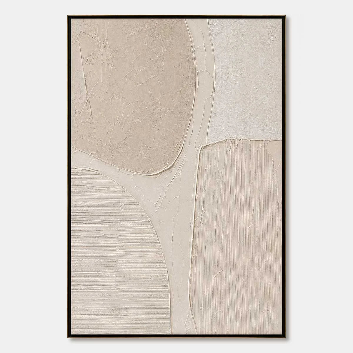 EARTHEN FORMS: Large Textured Wabi-Sabi Abstract Painting | hanging in EARTHEN FORMS: Large Textured Wabi-Sabi Abstract Painting featuring layered textured brushwork in refined tones; abstract comp...