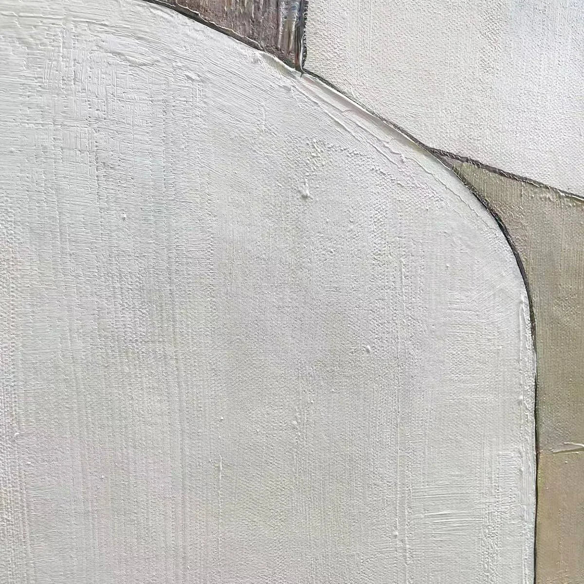 EARTHEN FORMS: Textured Minimalist Abstract Oil Painting | rectangular format, hand-painted canvas edge
