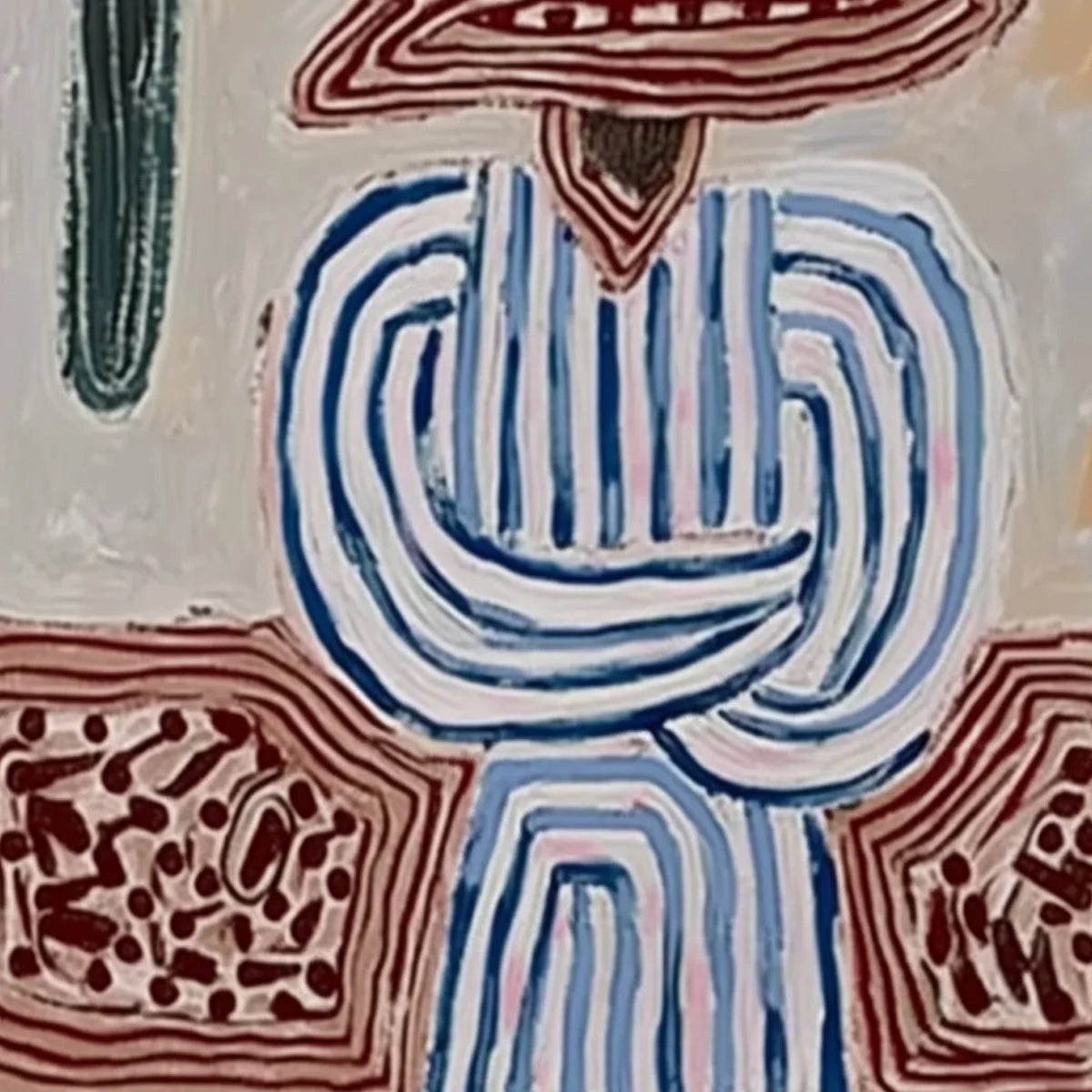 EARTHEN GUARDIAN: Wabi Sabi Abstract Figurative Wall Art | rolled canvas, ready for custom framing