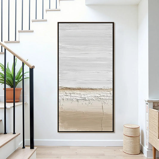EARTHEN HORIZON: Textured Wabi Sabi Abstract Landscape Painting