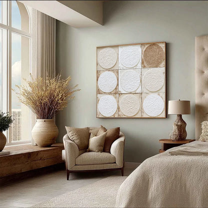 EARTHEN RHYTHM: Textured Wabi Sabi Abstract Painting for Minimalist Decor | beige palette, original Hand-painted on premium stretched canvas using artist-grade oils; rich layered surface combines s...