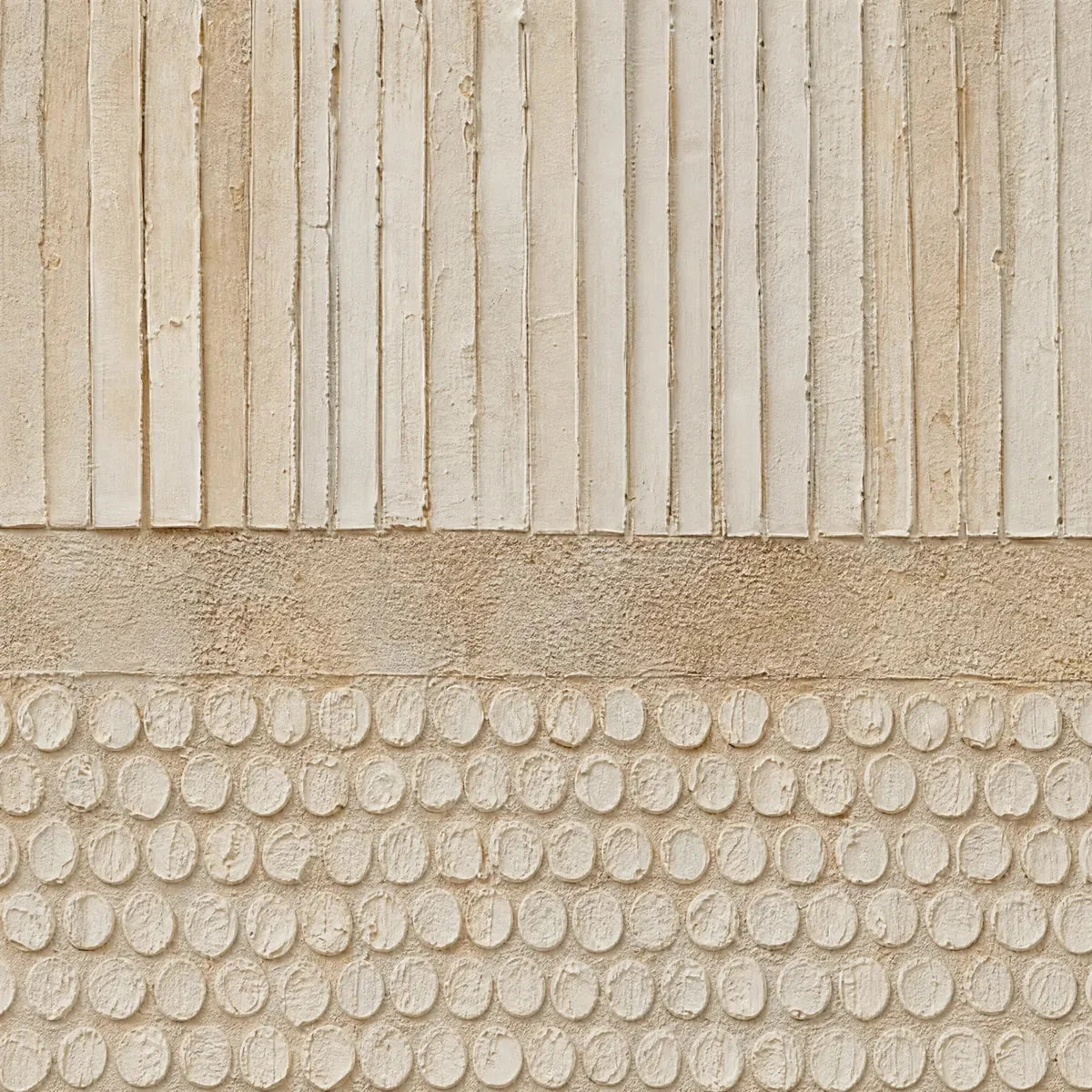 EARTHEN RHYTHM: Vertical Wabi-Sabi Textured Abstract Wall Art | rectangular format, hand-painted canvas edge