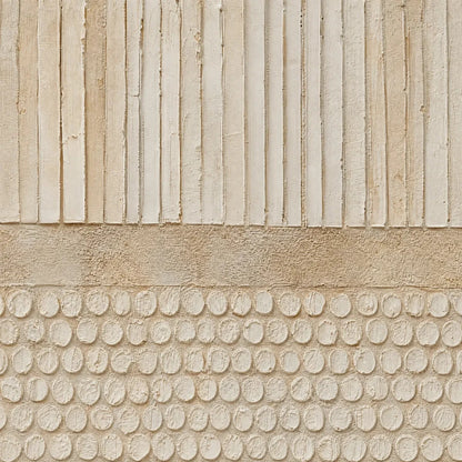 EARTHEN RHYTHM: Vertical Wabi-Sabi Textured Abstract Wall Art | rectangular format, hand-painted canvas edge