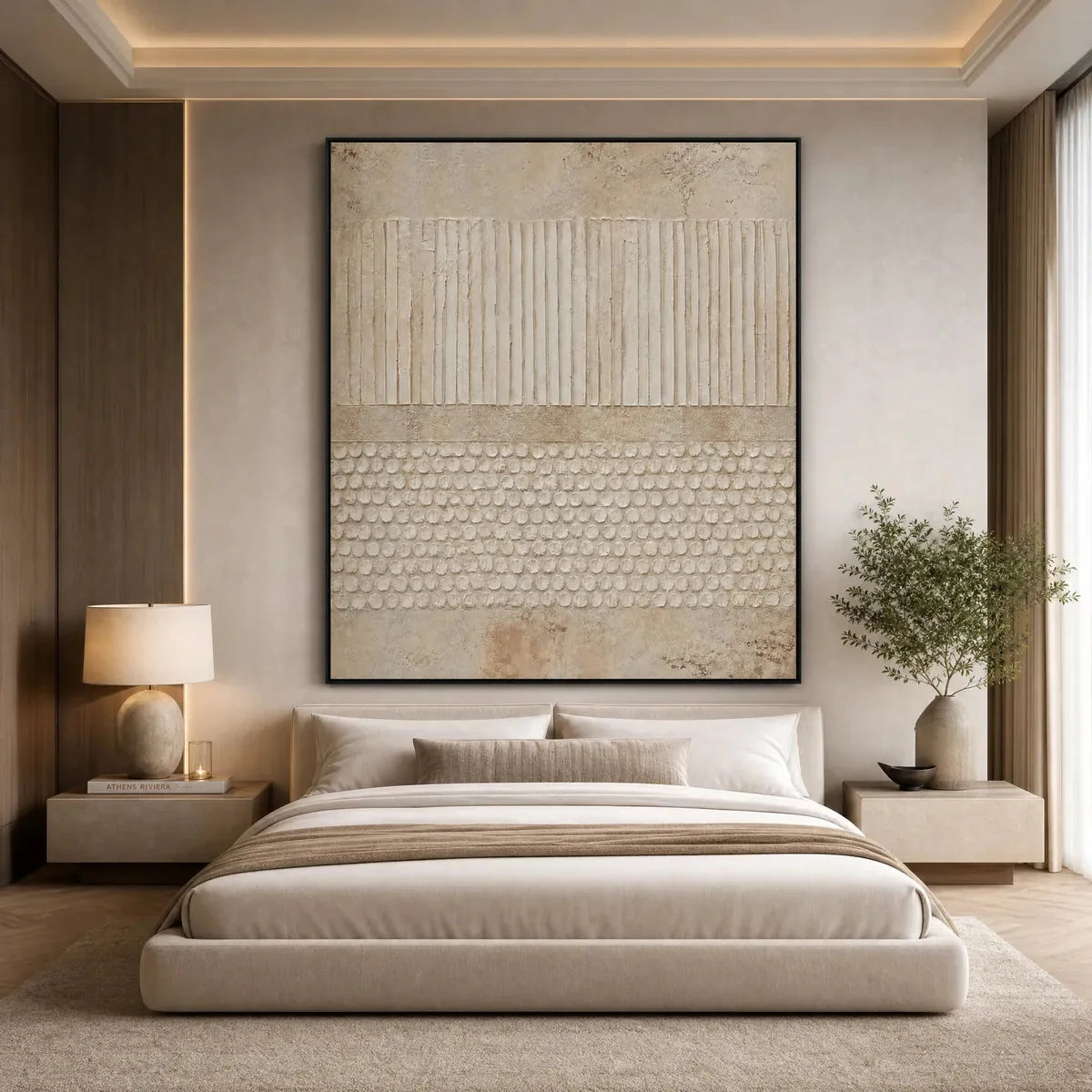 EARTHEN RHYTHM: Vertical Wabi-Sabi Textured Abstract Wall Art | rolled canvas, ready for custom framing