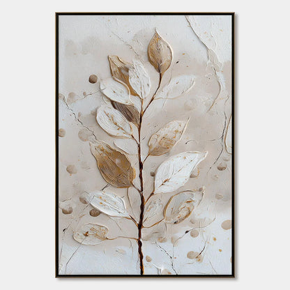 EARTHEN SPRIG: Textured Wabi Sabi Botanical Wall Art | hanging in EARTHEN SPRIG: Textured Wabi Sabi Botanical Wall Art featuring layered textured brushwork in refined tones; abstract composition wi...